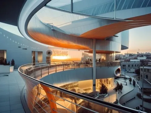 skywalk,futuristic art museum,skywalks,futuristic architecture,masdar,blavatnik