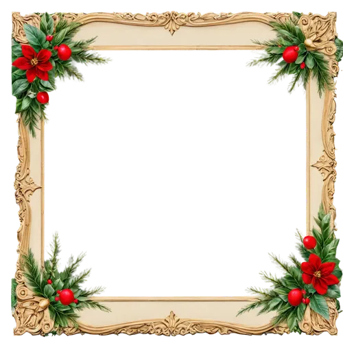 a victorian greeting post card,an old po frame with holly and red flowers,christmas frame,frame christmas,decorative frame,frame ornaments,christmas gingerbread frame,wreath vector,Photography,General