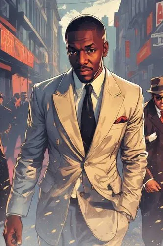 black businessman,a black man on a suit,african businessman,gangsterism,nasir,mosley,polemarch,blacksad,kur,gentleman icons,quarterman,untouchables,selma,inspecteur,django,albizu,robeson,game illustration,background image,okogie,Digital Art,Comic