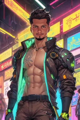 cyberpunk,mechanic,male character,car mechanic,guilinggao,dai pai dong,neon human resources,cyber,auto mechanic,shinjuku,nikko,tan chen chen,jin deui,yukio,luokang,engineer,saji,katakuri,electro,officer,Digital Art,Anime