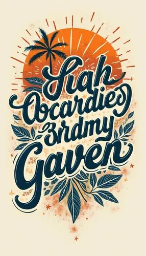 hand lettering,garden logo,gleaves,typography,orange floral paper,good vibes word art