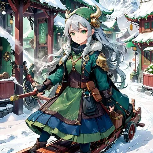 christmas snowy background,sakuya,lyn,hidari,winter background,christmas wallpaper,Anime,Anime,Traditional