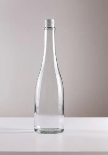 BOUTEILLE EN verre transparent blanc avec fond neutre 

,an empty glass bottle sits on a white table,bottle surface,isolated bottle,carafe,glass bottle,glass bottle free,decanters,Photography,General,