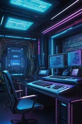 computer room,ufo interior,sci fi surgery room,spaceship space,computer workstation,computer desk,scifi,working space,the server room,cyberpunk,futuristic,neon human resources,cyber,cyberspace,cybertruck,aqua studio,80's design,computer,sci-fi,sci - fi,Illustration,American Style,American Style 07