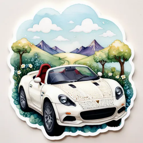 daihatsu copen,pontiac solstice,clipart sticker,mitsuoka viewt,fiat barchetta,automotive decal,car icon,cartoon car,kr badge,alfa romeo mito,alfa romeo spider,r badge,wall sticker,cabrio,stickers,g badge,white car,rs badge,fiat,mazda mx-5,Illustration,Abstract Fantasy,Abstract Fantasy 11