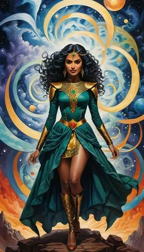 fantasy woman,goddess of justice,zodiac sign libra,wonderwoman,sorceress,earth chakra,the enchantress,mother earth,warrior woman,zodiac sign gemini,star mother,jaya,fantasy art,the zodiac sign pisces,the zodiac sign taurus,prosperity and abundance,divine healing energy,horoscope libra,wonder woman,fantasy picture,Illustration,American Style,American Style 07