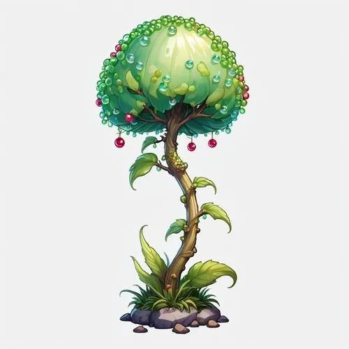 tree mushroom,small tree,flourishing tree,resprout,dwarf tree,potted tree,Illustration,Abstract Fantasy,Abstract Fantasy 11