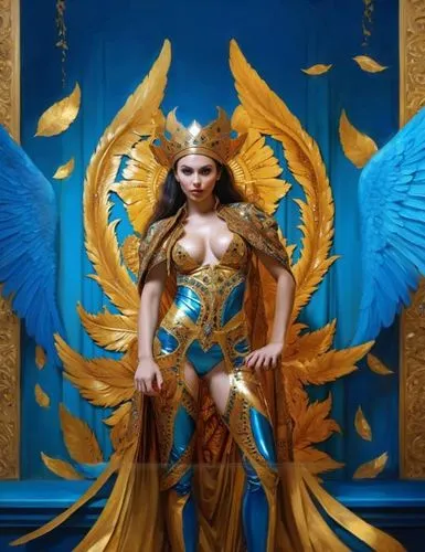 archangel,baroque angel,fantasy art,goddess of justice,blue enchantress,the archangel,fantasy woman,priestess,zodiac sign libra,cleopatra,fantasy picture,fire angel,heroic fantasy,golden crown,athena,