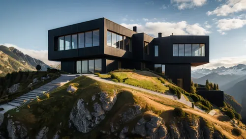 house in mountains,house in the mountains,cubic house,modern architecture,dunes house,mountain hut,Photography,General,Natural