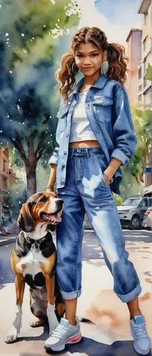 girl with dog,nintendogs,bloodhounds,mayhle,walking dogs,st bernard outdoor,berner,struzan,real roxanne,female dog,jarabo,rough collie,mousseau,leonberger,oil painting on canvas,girl in overalls,dog street,otacon,paparizou,dog walker,Illustration,Paper based,Paper Based 02