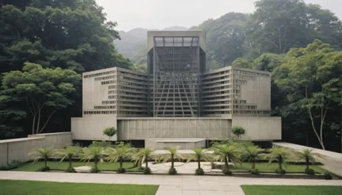 bRUTALISME ARCHITECTURE, CONCRETE, IN THE HILL. WITH GREEN LANDSCAPE. with CLOUDY SKY,columbaria,columbarium,dhauli,suhrawardi,bhawan,suhrawardy,taroko,universiti malaysia sabah,crematorium,tequendama