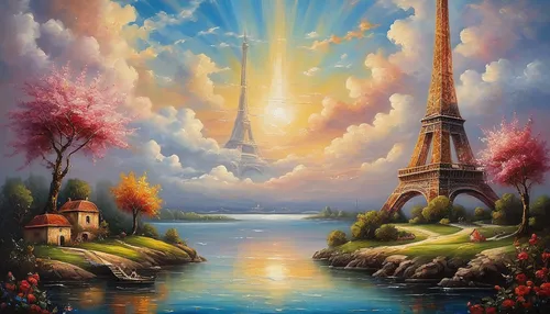 eiffel tower,eiffel,the eiffel tower,landscape background,oil painting on canvas,art painting,paris,eifel,oil painting,painting technique,fantasy landscape,romantic scene,french digital background,fantasy picture,oil on canvas,universal exhibition of paris,panoramic landscape,landscape,eiffel tower french,nature landscape,Photography,General,Natural