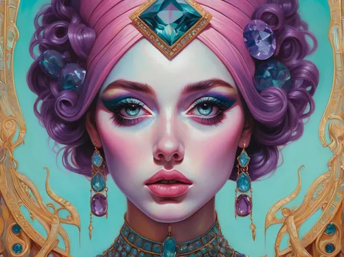 fantasy portrait,violet head elf,fantasy art,mystical portrait of a girl,priestess,zodiac sign libra,gemini,cleopatra,libra,fantasy woman,drusy,medusa,mermaid vectors,boho art,fairy queen,cinderella,girl portrait,la violetta,sorceress,magic mirror,Conceptual Art,Daily,Daily 15