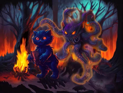 walpurgis night,haunted forest,halloween icons,halloween background,campfires,halloween illustration,fire background,the night of kupala,burning tree trunk,devilwood,campfire,burnt tree,fire horse,dar