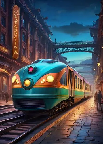 shanghai disney,eurotrain,electric train,ghibli,bullet train,international trains,Illustration,Realistic Fantasy,Realistic Fantasy 01