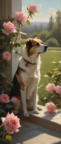 canine rose,corgi,corgis,dog roses,flower painting,dog-roses,welschcorgi,flower animal,cardigan welsh corgi,welsh cardigan corgi,dog,the pembroke welsh corgi,dog illustration,welsh corgi,dog frame,jack russell,welsh corgi pembroke,floral greeting,pembroke welsh corgi,flower delivery,Conceptual Art,Oil color,Oil Color 12