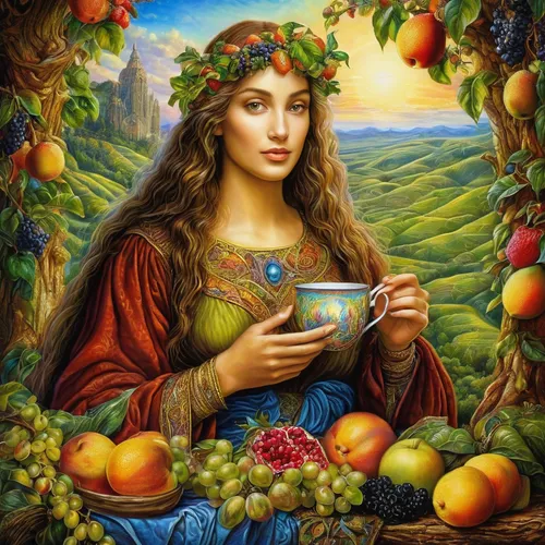 woman eating apple,girl picking apples,bowl of fruit,cart of apples,basket of apples,girl with cereal bowl,woman holding pie,apple harvest,basket of fruit,fruitful,fruit basket,mirabelles,the fruit,agua de valencia,bowl of fruit in rain,fruit bowl,basket with apples,fruit fields,woman drinking coffee,fruit tea,Illustration,Realistic Fantasy,Realistic Fantasy 14