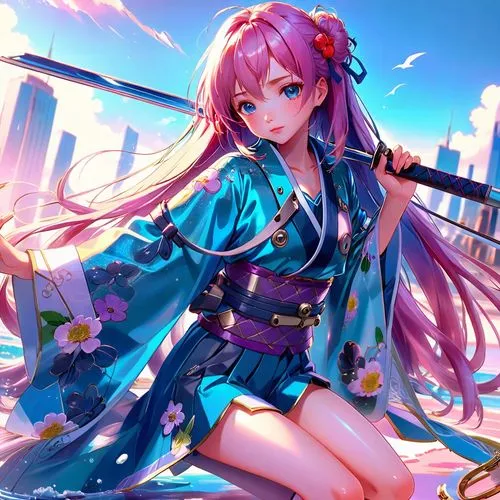 aoba,vocaloid,japanese sakura background,sakura background,ayakashi,hatsune miku,tanabata,hatsune,matsuri,iroha,mikus,yukata,kasa,kanata,colorful background,murasaki,anime japanese clothing,kimono,murasame,aqua