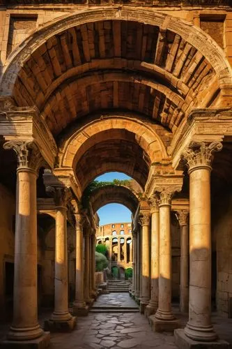 colonnades,porticos,peristyle,colonnade,pompei,arcaded,porticus,ephesus,leptis,porticoes,fori imperiali,pompeii,arcades,jerash,capitolium,portico,baalbek,capitalia,ercolano,pompeiian,Art,Classical Oil Painting,Classical Oil Painting 06