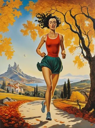 female runner,sprint woman,run uphill,free running,ultramarathon,woman walking,running,trail running,long-distance running,autumn background,to run,middle-distance running,woman eating apple,autumn icon,runner,cross country running,run,little girl running,the autumn,autumn landscape,Art,Artistic Painting,Artistic Painting 20