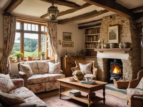 country cottage,sitting room,cotswolds,claverton,troutbeck,cosier,cosy,log fire,inglenook,hebblethwaite,muncaster,eggesford,hambleton,highgrove,stokesay,coziness,cressbrook,hawkshead,bovey,coziest,Illustration,Children,Children 02