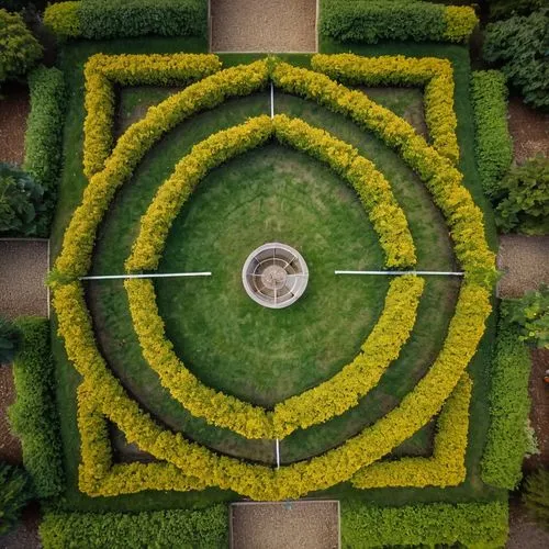 fibonacci spiral,flower clock,concentric,landscape designers sydney,fibonacci,drone shot,the center of symmetry,greek in a circle,a circle,circular ring,golden ratio,circular ornament,drone view,sundial,gardens,view from above,circular pattern,semi circle arch,garden of the fountain,bird's eye view,Photography,General,Cinematic