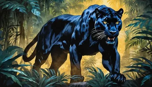 panthera leo,canis panther,panther,king of the jungle,blue tiger,zodiac sign leo,majorelle blue,forest king lion,fila brasileiro,head of panther,felidae,jaguar,jungle,tiger png,tarzan,the law of the jungle,endangered,sri lanka,leopard's bane,sumatran,Illustration,Paper based,Paper Based 25