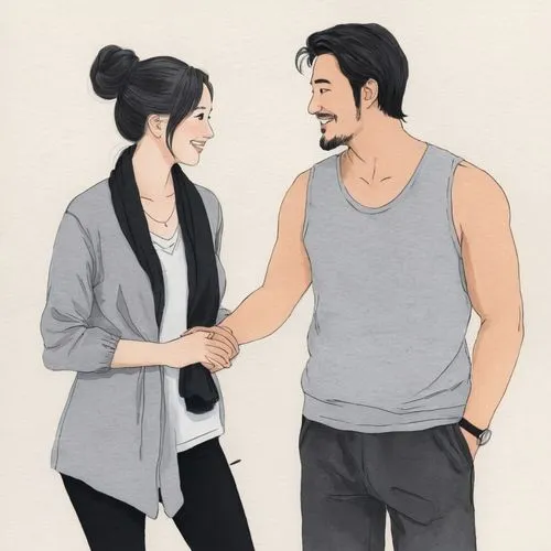 unagi,kimjongilia,hiyayakko,grainau,kdrama,two people,couple - relationship,boy and girl,korean drama,as a couple,shirakami-sanchi,ponytail,couple,hands holding,young couple,himuto,hold hands,man and woman,father and daughter,beautiful couple,Illustration,Japanese style,Japanese Style 09