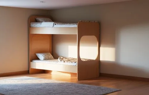 there is a bunk bed in the corner of this room,kamar,sleeping room,chambre,children's bedroom,japanese-style room,foscarini,Photography,General,Realistic