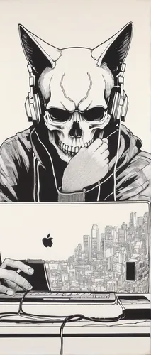 graphics tablet,apple desk,freelancer,man with a computer,desk top,digital nomads,cyberpunk,synthesizer,macbook,camera illustration,apple devices,freelance,mousepad,computer addiction,devices,computer,macbook pro,apple macbook pro,see no evil,desktop,Art,Artistic Painting,Artistic Painting 23