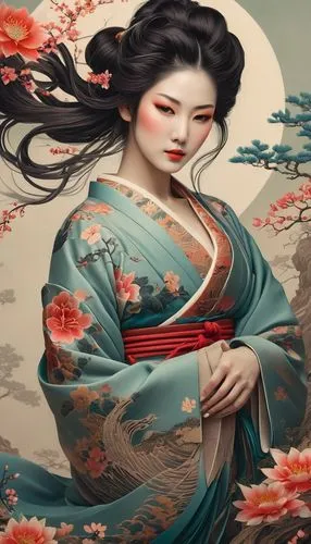 geisha,japanese art,geisha girl,oriental painting,geiko,maiko,Photography,General,Fantasy