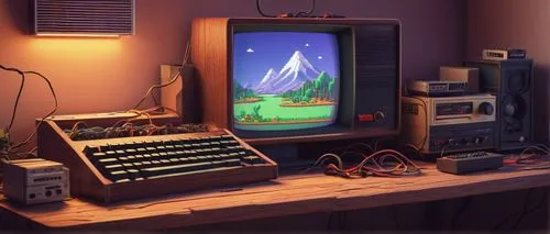 minitel,fairlight,atari,atari 2600,retro technology,the computer screen,computer art,computer graphic,consoles,retro styled,computer workstation,retro items,computer graphics,vectrex,amstrad,kaypro,computer room,chiptune,computer game,chiptunes,Art,Classical Oil Painting,Classical Oil Painting 22