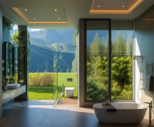 luxury bathroom,modern minimalist bathroom,interior modern design,shower bar,luxury home interior,bathtub,sliding door,home landscape,smart home,south-tirol,south tyrol,interior design,window film,mod