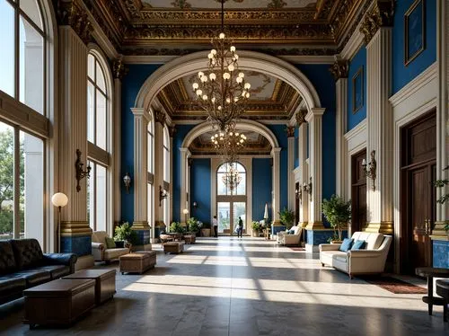 lobby,foyer,hotel lobby,royal interior,entrance hall,amanresorts,sursock,hallway,hotel hall,emirates palace hotel,corridor,dolmabahce,hotel nacional,ballroom,grand hotel europe,ritzau,nemacolin,cochere,rotana,salone