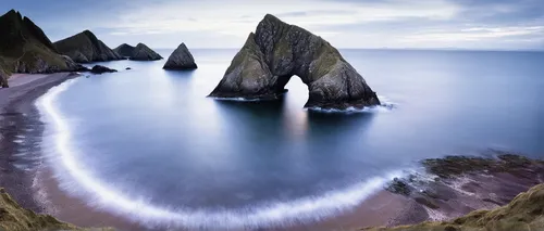 Bow Fiddle Rock, Scotland Beauty In Nature Cloud - Sky Horizon Over Water Landscape Nature No People Physical Geography Rock - Object Rock Formation Scenics Sea Seascape Sky Slow Shutter Speed Still L