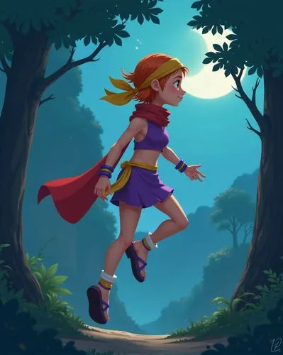 lavagirl,eilonwy,flying girl,game illustration,lufia,wayforward