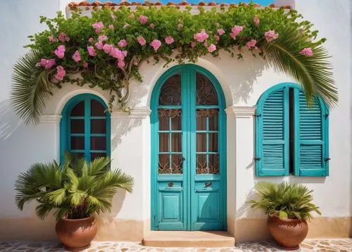 greek island door,window with shutters,sicily window,garden door,blue doors,blue door,shutters,exterior decoration,door wreath,wooden shutters,doorways,provencal,greece,greek islands,puglia,provencal life,front door,french windows,grecia,greek island,Illustration,Retro,Retro 03