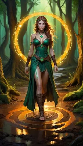 inara,nissa,sorceror,kahlan,druid,the enchantress,Illustration,Realistic Fantasy,Realistic Fantasy 01