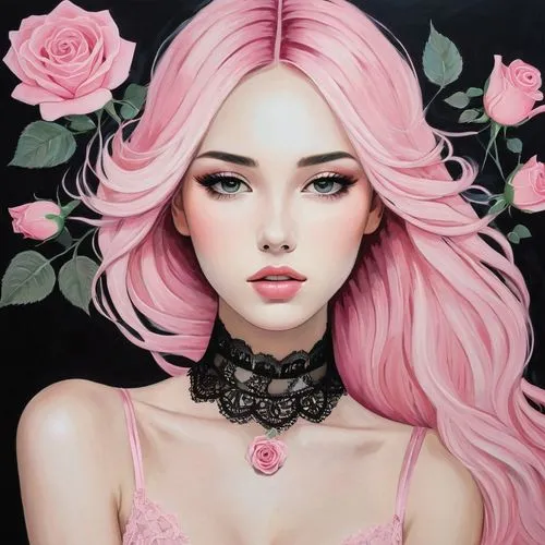 rose flower illustration,pink beauty,pink rose,pink roses,peach rose,rose blossom,Art,Artistic Painting,Artistic Painting 42