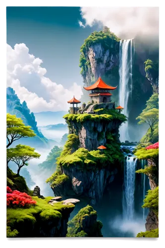 cartoon video game background,landscape background,japanese background,fantasy landscape,japan landscape,background design,world digital painting,japanese garden ornament,yamatai,japanese garden,mushroom landscape,an island far away landscape,teahouse,bird kingdom,japanese zen garden,japanese sakura background,imagawa,virtual landscape,kanto,bonsai,Conceptual Art,Oil color,Oil Color 03