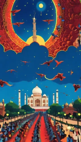 no change in permanent object like buildings,a picture that shows the taj mahal, india in a painting,agrabah,diwali banner,ramadan background,diwali background,diwali festival,hall of supreme harmony