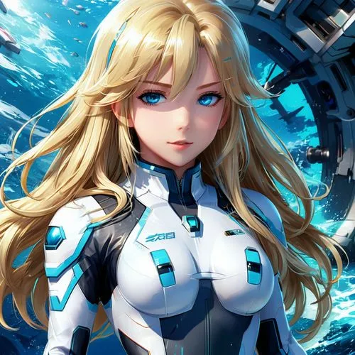 heavy object,marine,aquanaut,honolulu,azure,violet evergarden,blue heart,ferry,ocean,sea swallow,sea,kantai collection sailor,ocean background,kantai,neptune,light cruiser,ocean blue,at sea,cg artwork,aqua,Illustration,Japanese style,Japanese Style 03