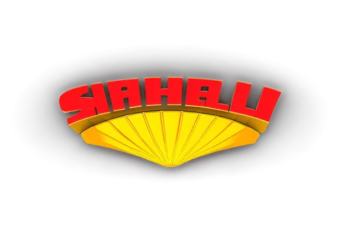 Shell gas station logo, yellow and red colors, dynamic shape, 3D design, metallic material, glossy finish, modern font, bold lettering, circular composition, central symmetry, bright lighting, high co