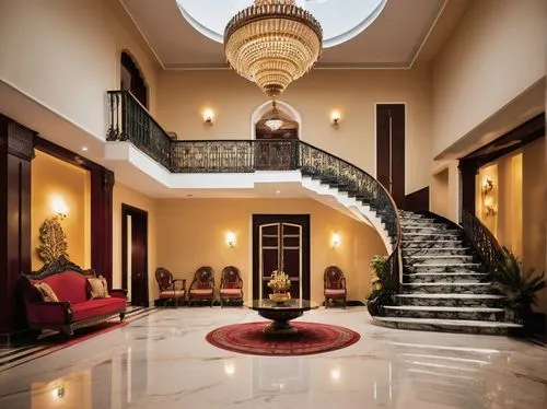 luxury home interior,cochere,lobby,entrance hall,hotel hall,foyer,emirates palace hotel,luxury hotel,hallway,luxury property,amanresorts,circular staircase,winding staircase,hotel lobby,mansion,interior decor,outside staircase,staircase,palatial,sursock,Art,Artistic Painting,Artistic Painting 07