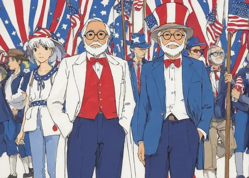 patriotism,flag staff,patriotic,flag day (usa),red white blue,america,flags and pennants,united states of america,red white,usa,little flags,july 4th,american flag,america flag,flags,independence day,american,unites states,uncle sam,us flag,Illustration,Japanese style,Japanese Style 14