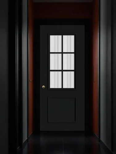 法式现代极简风格室内出口的场景，,the black door is open to let in some light,creepy doorway,room door,the door,open door,door,metallic door,doorway,the threshold of the house,doorways,corridors,in the door,doorkeeper