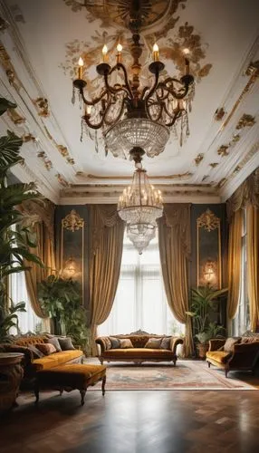 ornate room,luxury home interior,great room,opulently,interior decoration,opulence,opulent,poshest,interior decor,royal interior,sitting room,luxury property,palatial,interior design,living room,livingroom,neoclassical,rococo,rovere,victorian room,Illustration,Paper based,Paper Based 13