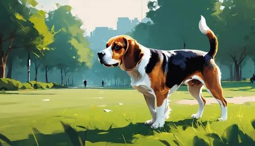 dubernard,basset,beagle,dog illustration,beag,coonhound,bassett,foxhound,beagles,bassetts,st bernard,dog drawing,bassets,hound,bloodhound,st bernard outdoor,golf course background,watercolor dog,bernese mountain dog,digital painting,Conceptual Art,Fantasy,Fantasy 06