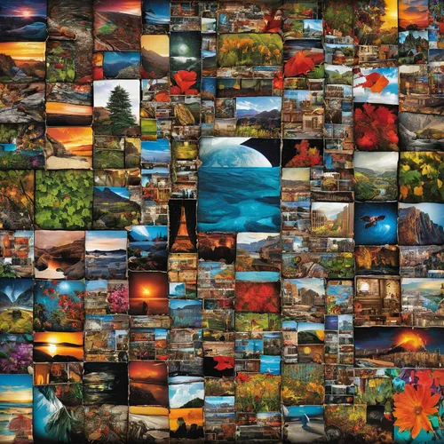 picture puzzle,postage stamps,postcards,landscapes,playmat,stamp collection,abstract backgrounds,quilt,image montage,wall calendar,jigsaw puzzle,keyword pictures,photo collection,blotter,background scrapbook,memory cards,brochures,earth in focus,computer graphics,cork board,Illustration,American Style,American Style 08