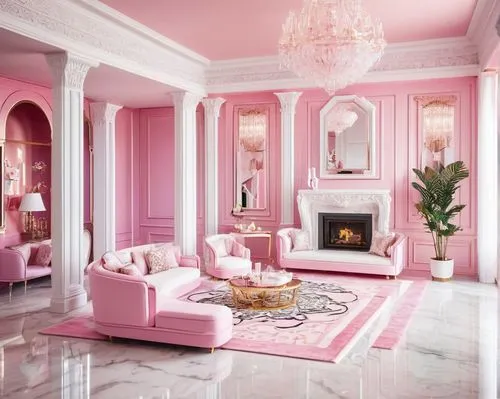 beauty room,ornate room,color pink white,interior design,great room,dreamhouse,luxury home interior,opulently,poshest,luxury bathroom,opulent,soft pink,color pink,the little girl's room,pink chair,baby pink,palatial,interior decoration,pink,pink white,Conceptual Art,Fantasy,Fantasy 03